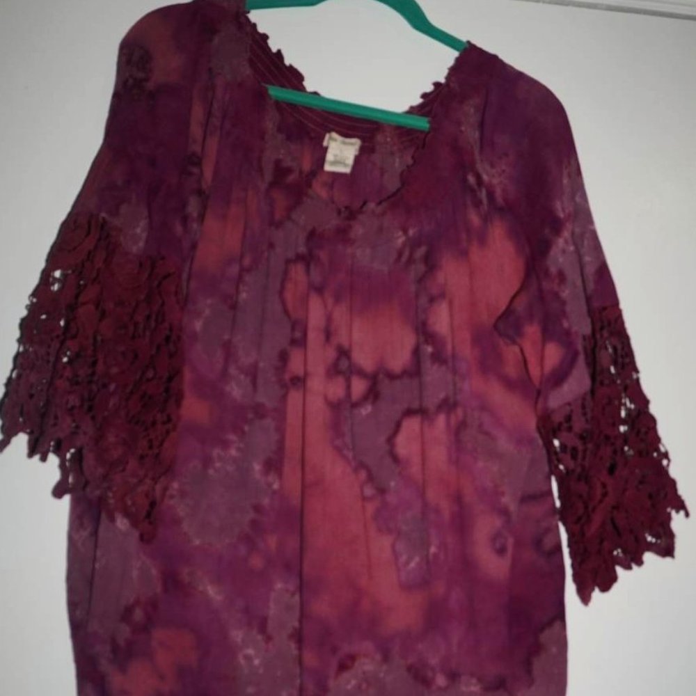 Indigo thread blouse